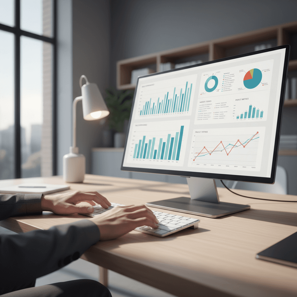 Engineer reviewing AI test results